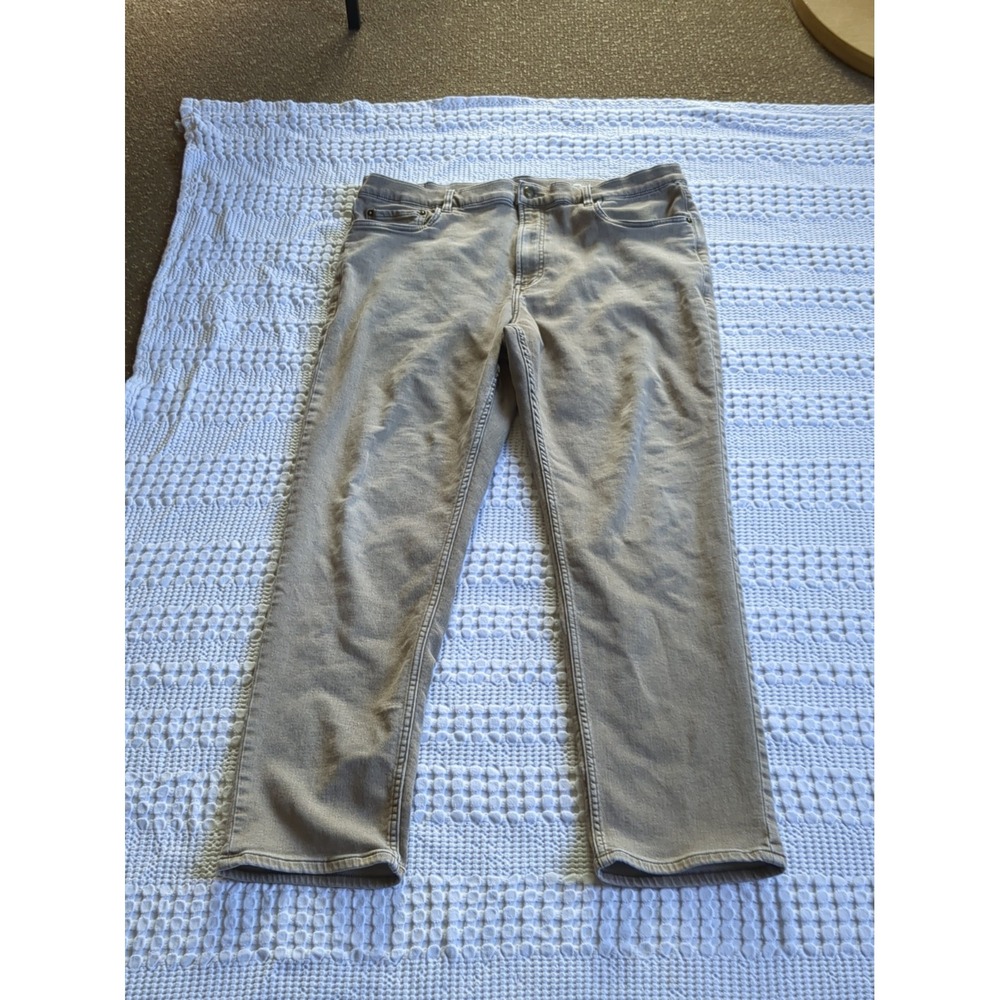Faherty Stretch Terry 5-pocket Pants Sz 38 Tan Khaki 37X28 Coastal Straight Leg